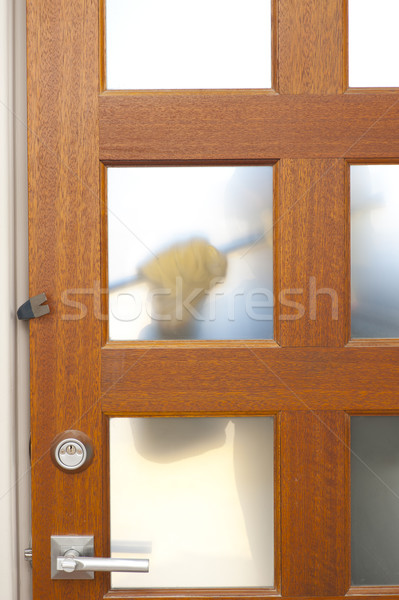 Thief breaking in house with crowbar Stock photo © roboriginal