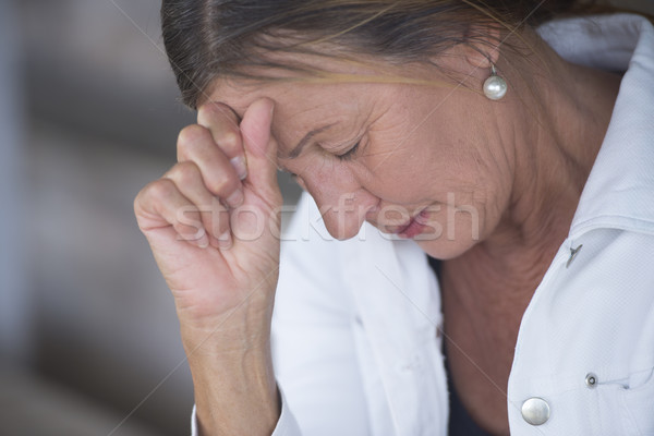 Triste deprimido mulher madura retrato humor Foto stock © roboriginal