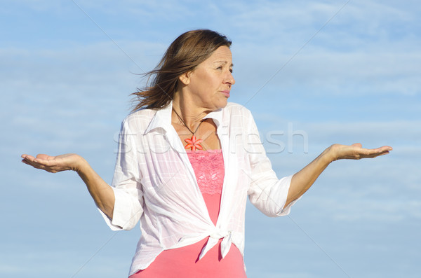 Ignorant, unaware woman gesturing isolated Stock photo © roboriginal