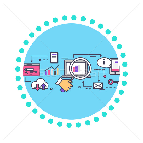 Seo icon ontwerp stijl web internet marketing Stockfoto © robuart