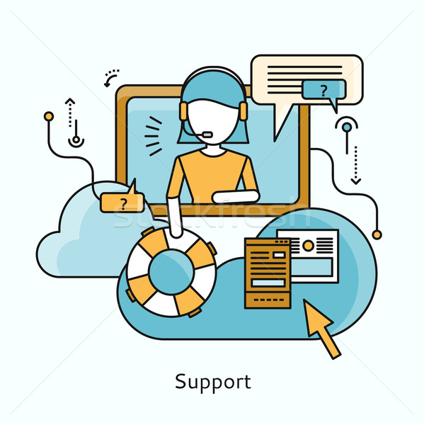 Stock photo: Support Icon Flat Design Concept