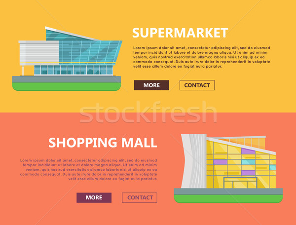 Shopping Mall Web Templates in Flat Design. Stock photo © robuart