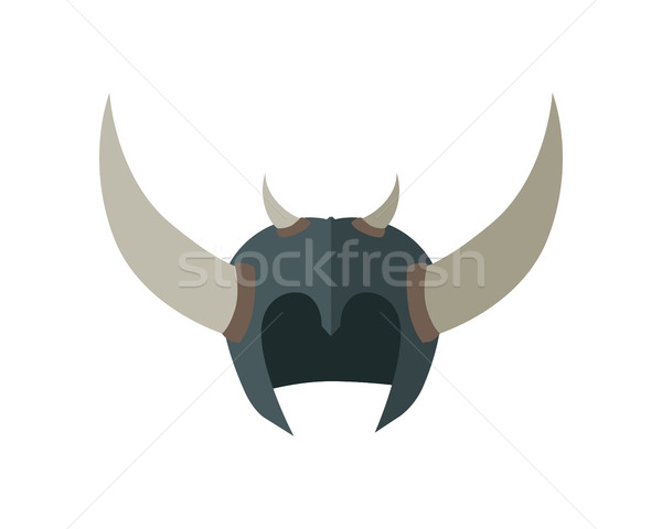 Fantasy Helmet with Horns Vector Illustration. Stock photo © robuart