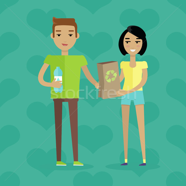 Ecological People Vector Concept in Flat Design Stock photo © robuart