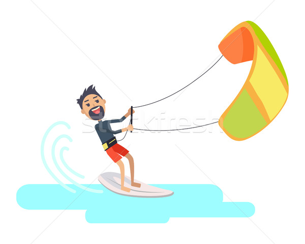 Athlete Takes Part at Kite Surfing Spain Festival Stock photo © robuart