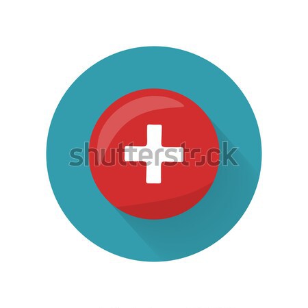 Croce rossa icona pulsante primo medici aiuto Foto d'archivio © robuart