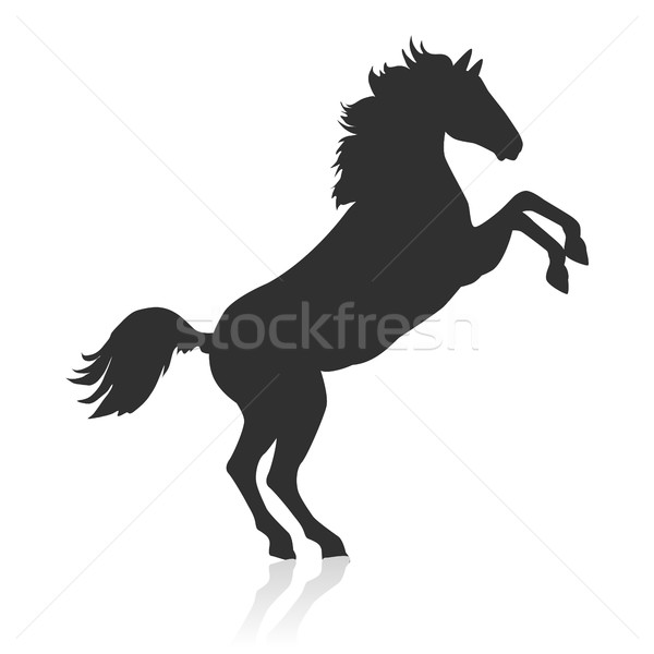 Stock photo: Rearing Sorrel Horse Logo