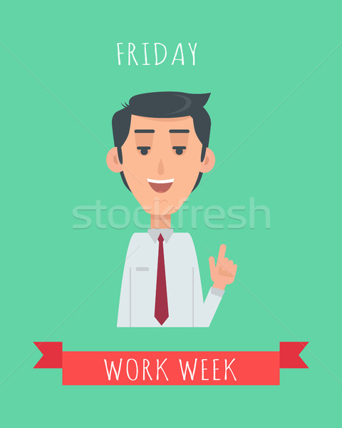 Work Week Emotive Vector Concept In Flat Design Stock photo © robuart