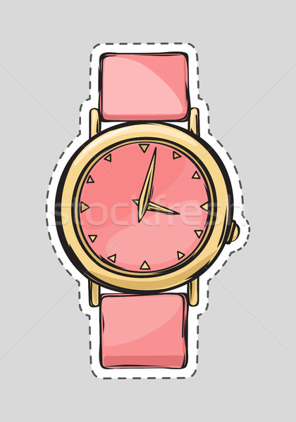 Roze horloge gesneden uit geïsoleerd modieus Stockfoto © robuart