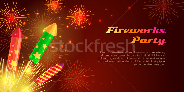 Organisation feux d'artifice fête web bannière Photo stock © robuart