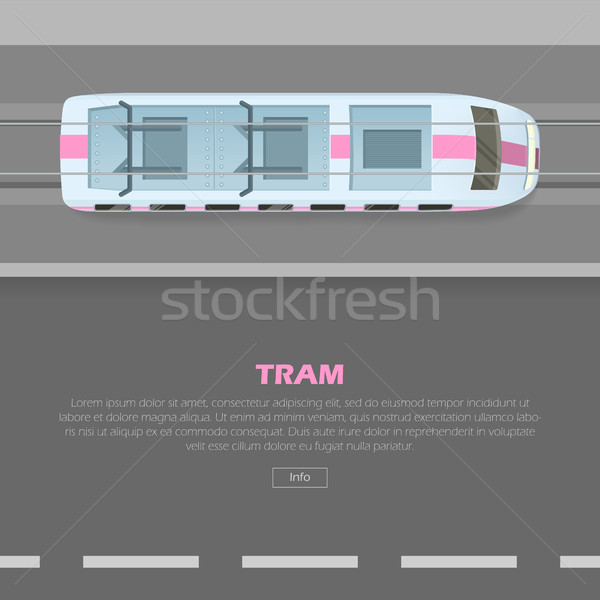 Tramway on Road Conceptual Flat Vector Web Banner Stock photo © robuart