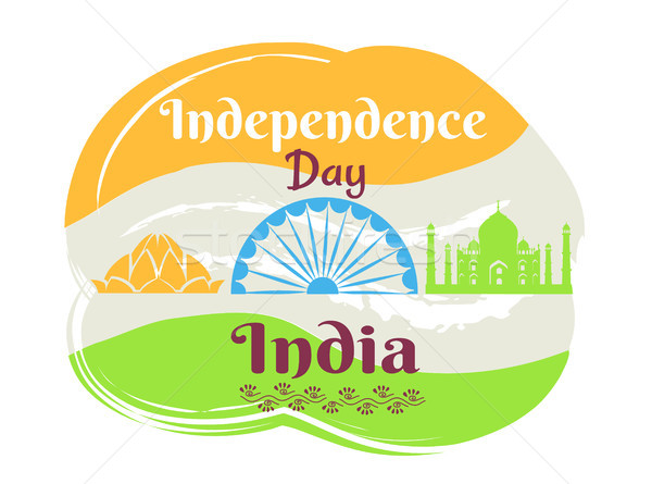 Indian Independence Day Poster with National Flag Stock photo © robuart