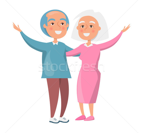 Old Couple Spending Time Together Isolated White Stock photo © robuart