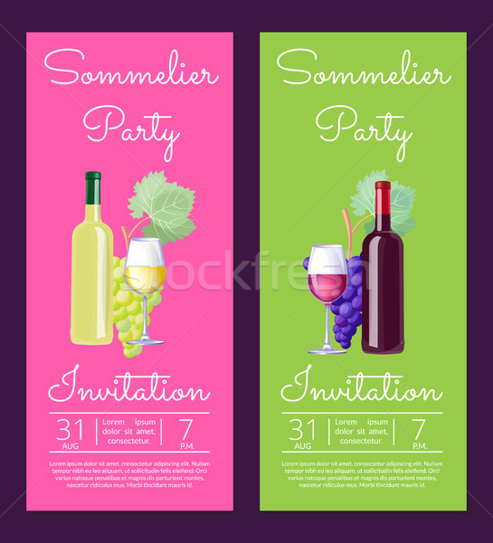 Sommelier Party Invitation on Vector Illustration Stock photo © robuart