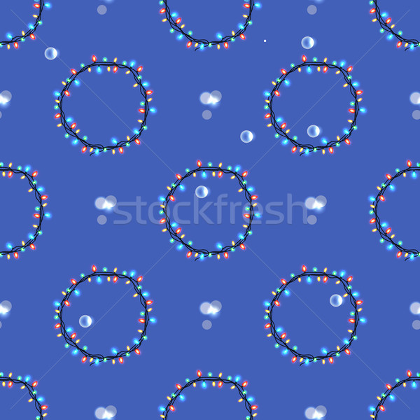 Round Christmas Garlands Seamless Pattern Vector Stock photo © robuart