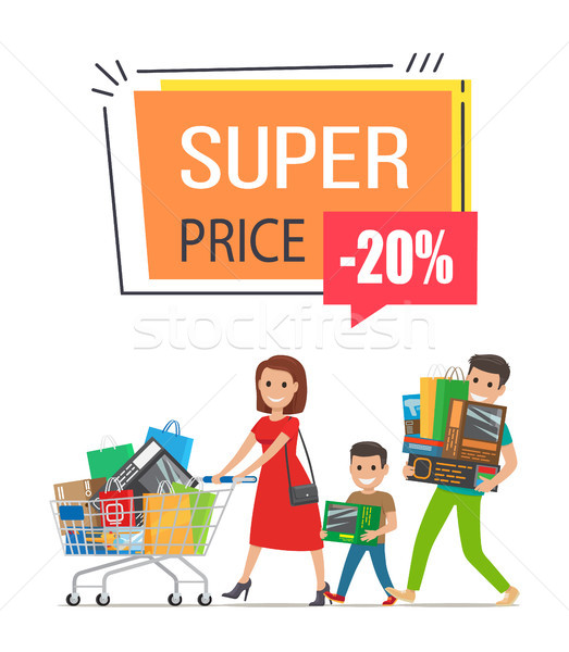 Super Price -20 Off Poster on Vector Illustration Stock photo © robuart