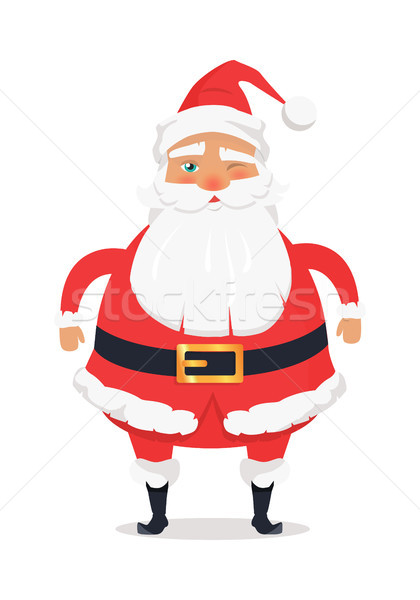 Santa Claus with One Closed Eye Winks and Wishes Stock photo © robuart