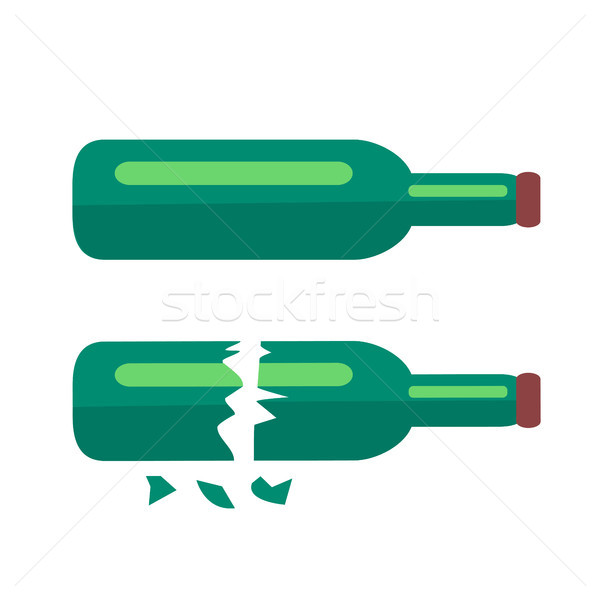 Two Glass Bottles of Beer Isolated Illustration Stock photo © robuart