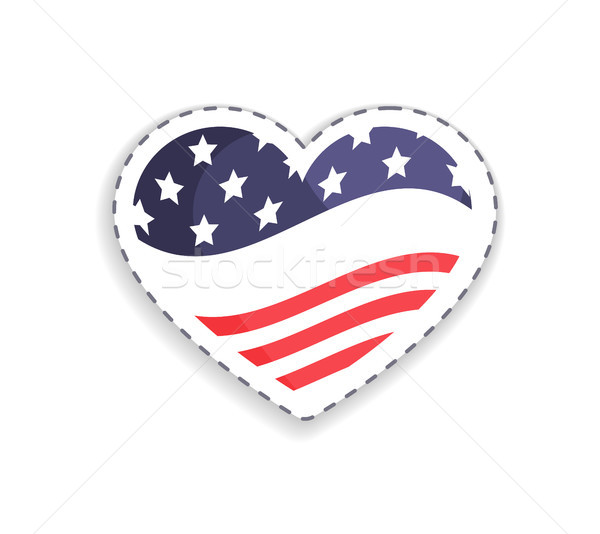 Old Glory Heart Shaped Figure Vector Illustration Stock photo © robuart