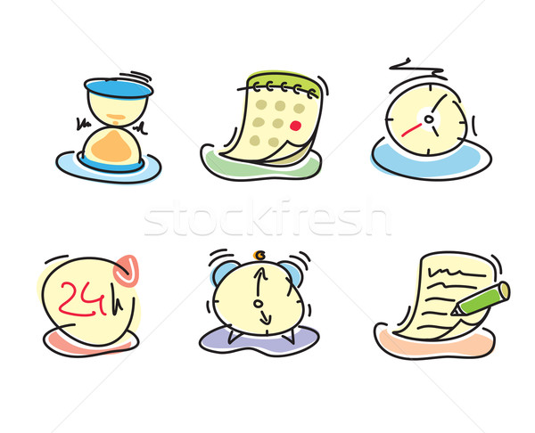 Tempo data icone cartoon design stile Foto d'archivio © robuart