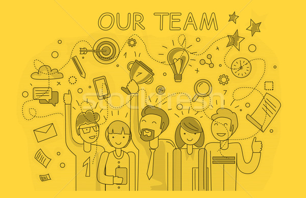 Succes team lineair ontwerp teamwerk business team Stockfoto © robuart