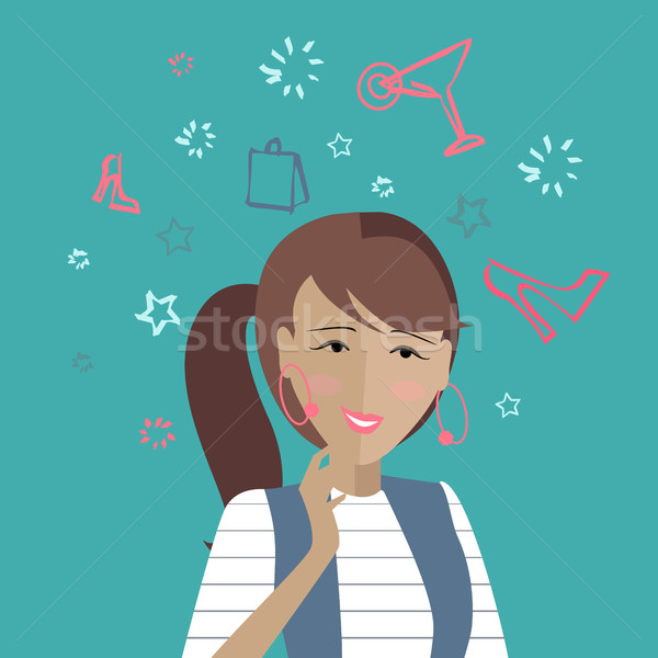 Woman Dreaming About her Weekends. Day Off Stock photo © robuart