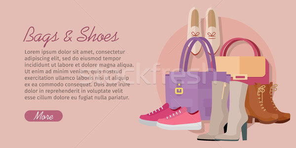 Torby buty projektu wektora stylu kolekcja Zdjęcia stock © robuart
