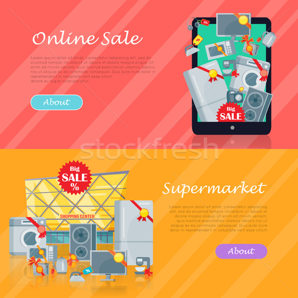 Sale in Electronics Store Vector Web Banners Stock photo © robuart