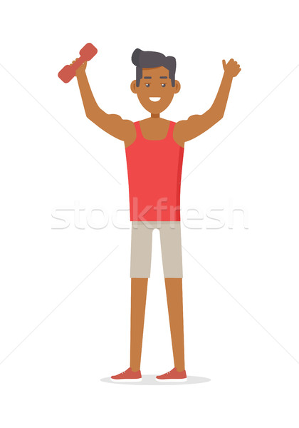 Young Sportive Athlete with Barbell. Sport Concept Stock photo © robuart