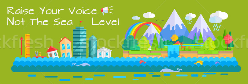 Warming and Sea Level Increase Vector Concept.   Stock photo © robuart
