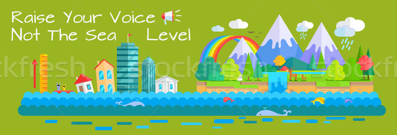 Warming And Sea Level Increase Vector Concept Vector Illustration C Robuart Stockfresh