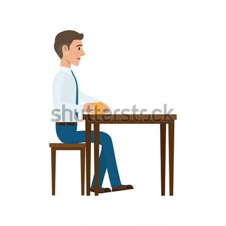 Businessman Writing with Pen at the Table Vector Stock photo © robuart