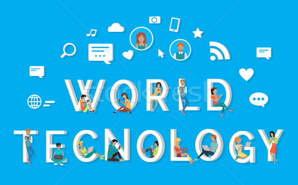 World Technology People Using Phones on Letters Stock photo © robuart