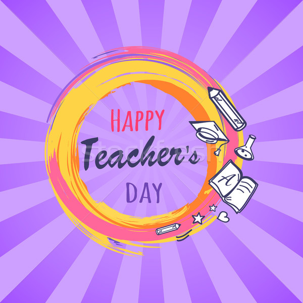 Happy Teachers Day Poster Vector Illustration Stock photo © robuart