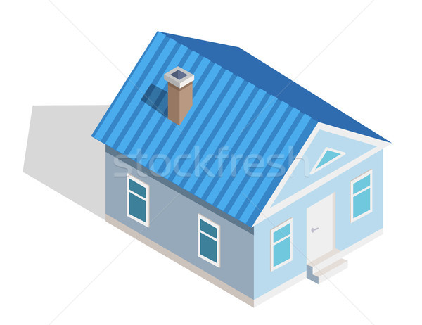 Three Dimensional Icon of Small Isometric House Stock photo © robuart
