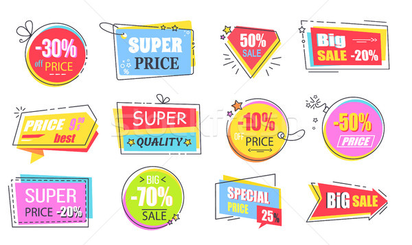Super Price with Best Offer Promotional Logotypes Stock photo © robuart