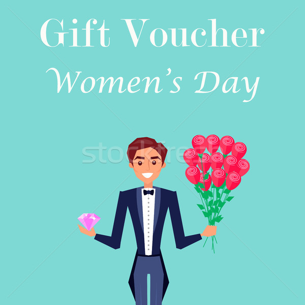 Gift Voucher only on Womens Day Promotion Poster Stock photo © robuart