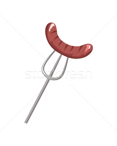 Fork and Sausage Composition Vector Illustration Stock photo © robuart