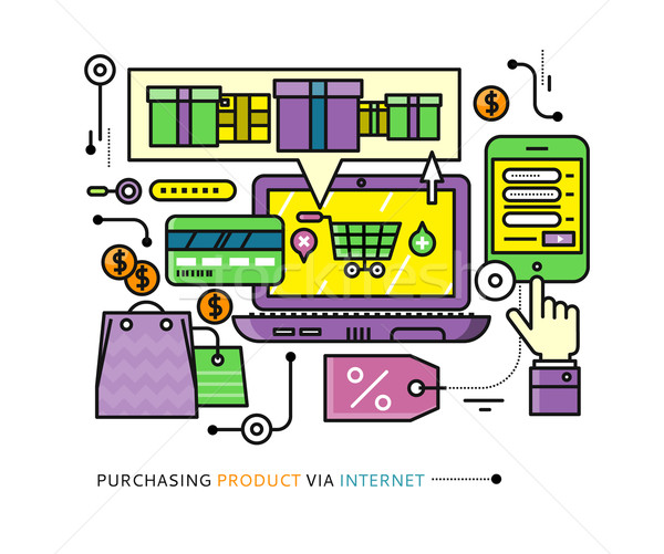 Purchasing, Delivery of Product via Internet Stock photo © robuart