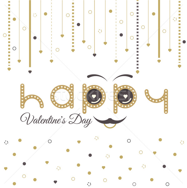 Valentines Day Card Lettering Red Frame Stock photo © robuart