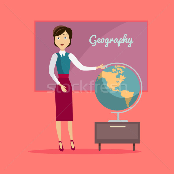 [[stock_photo]]: Géographie · éducation · bannière · enseignants · école · permanent