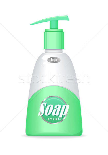 Săpun sticlă cosmetic produs izolat logo-ul Imagine de stoc © robuart