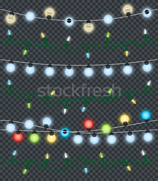 Karácsony átlátszó színes lámpák karácsony fényes Stock fotó © robuart