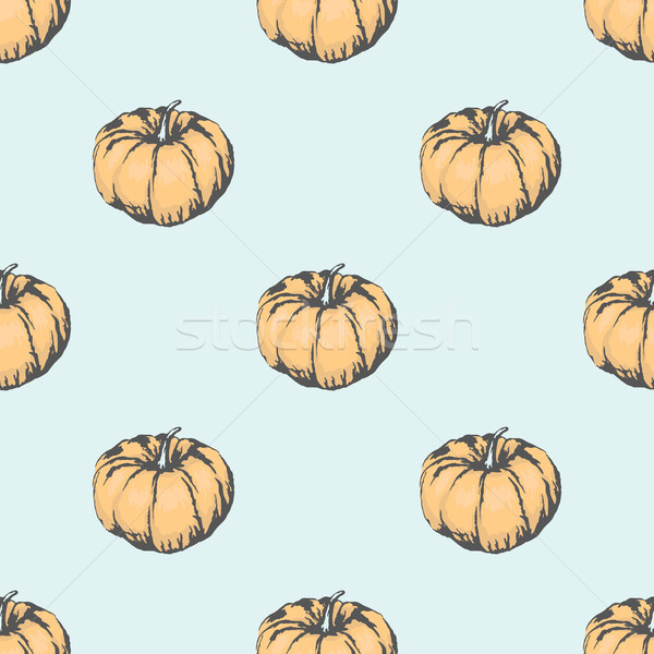 Big Ripe Pumpkin Illustration in Seamless Pattern Stock photo © robuart