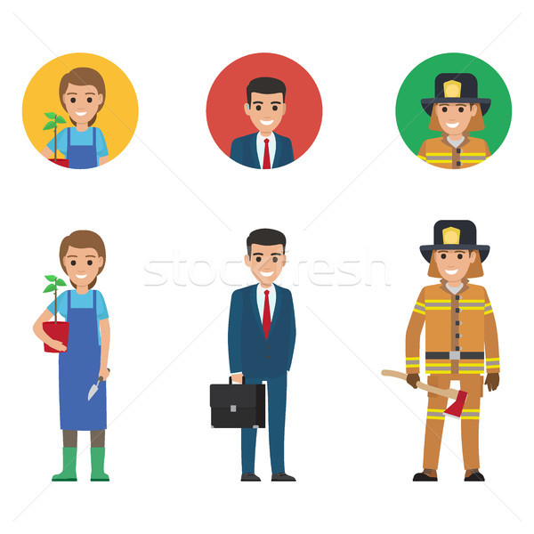 Concept of Gardener Woman, Manager and Lifesaver Stock photo © robuart
