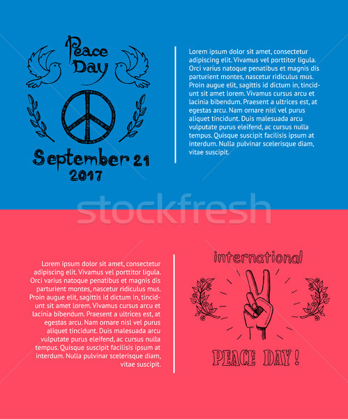 Set of Posters for International Peace Day Vector Stock photo © robuart