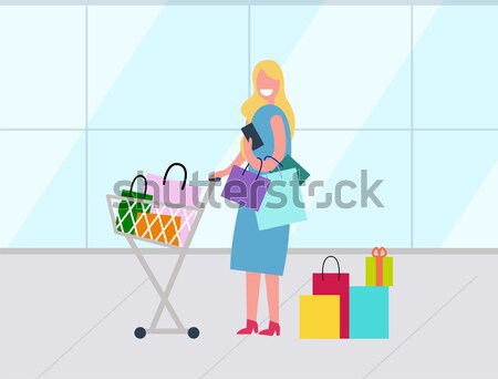 Mother and Daughter Doing Shopping Illustration Stock photo © robuart