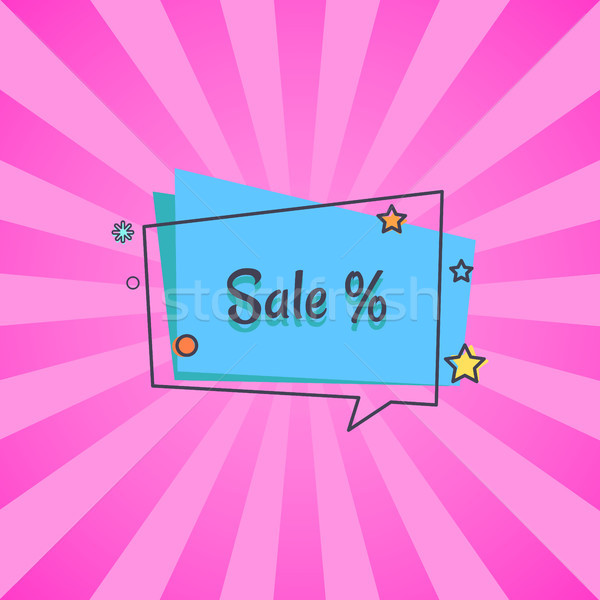 Sale Banner in Square Speech Bubble Star Vector Stock photo © robuart