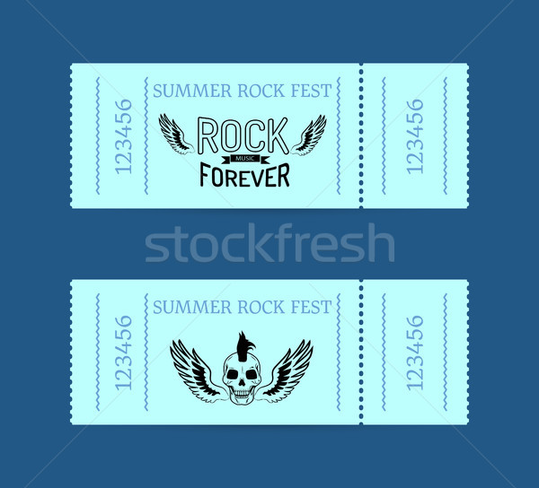 Zdjęcia stock: Lata · rock · kolekcja · bilety · niebieski · tekst