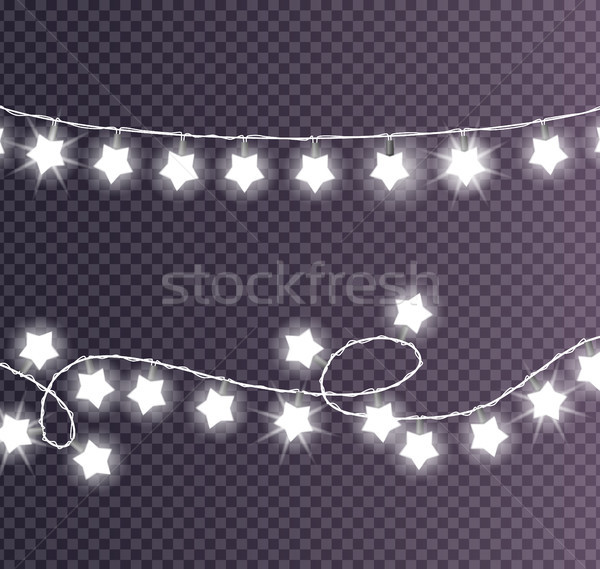 Colorless Festive Garlands Set Decorations Stars Stock photo © robuart